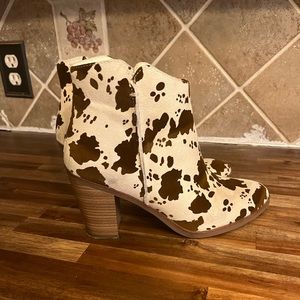 Maurice's cowhide booties